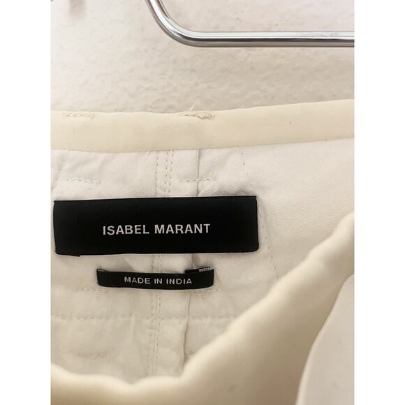 Isabel Marant White Crop Cotton Drawstring Pants Women’s Sz FR 38, US 6 Casual - Picture 7 of 10